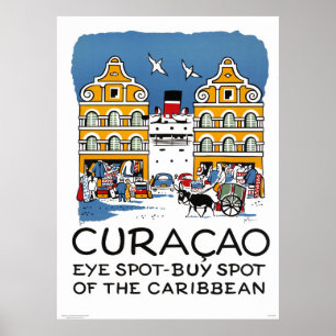 Póster Restauración del Poster de Viajes de Curacao Vinta
