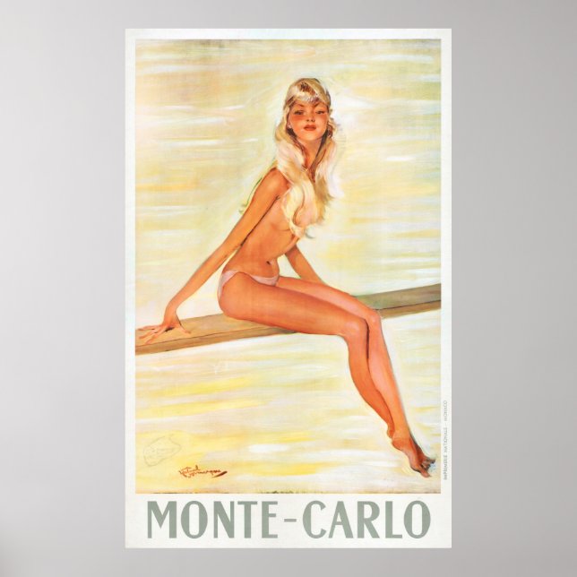 Póster Restauración del Poster de Viajes de Montecarlo Mó (Frente)