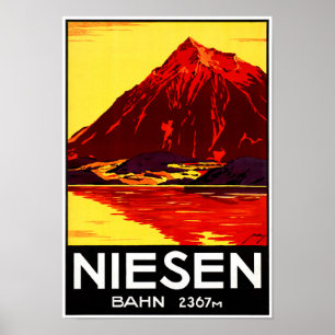 Póster Restauración del Poster de Viajes de Suiza Niesen 