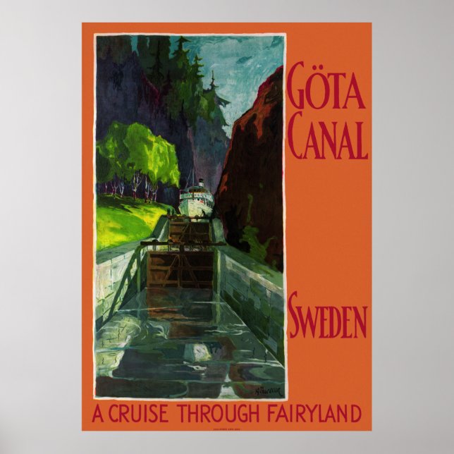 Póster Restauración del Poster de Viajes Göta Canal Vinta (Frente)