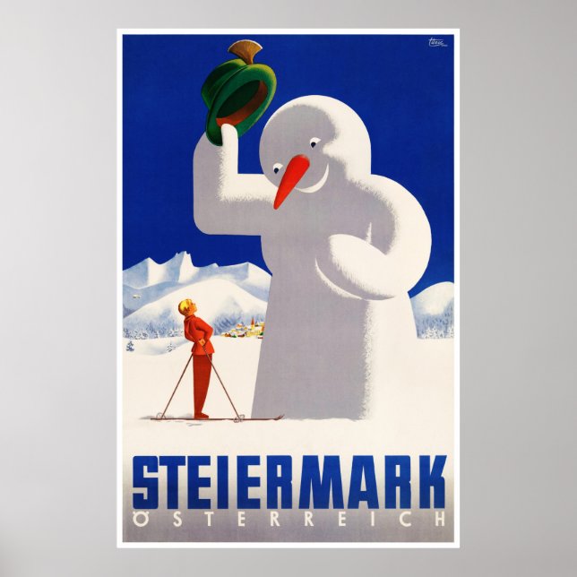 Póster Restauración del Poster de viajes Steiermark Vinta (Frente)