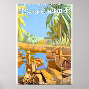 Póster Restauración del Poster de Viajes Vintage de Asia