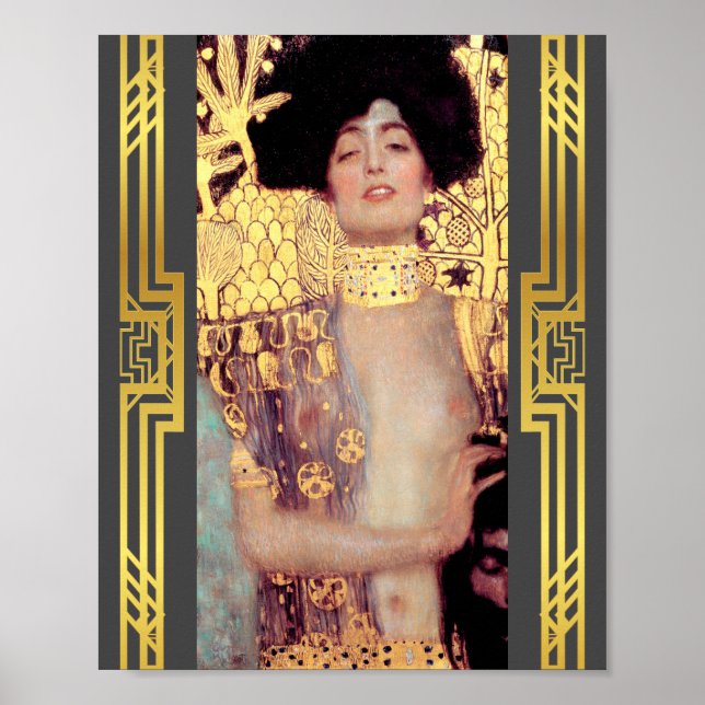 Póster Restaurado Klimt Judith Holofernes Art Nouveau Dec (Frente)
