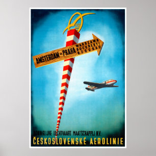 Póster Restauran a Poster de Viajes Vintage de Checoslova
