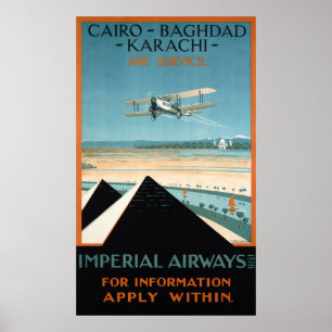 Póster Restauran a Poster de viajes vintage de Egipto