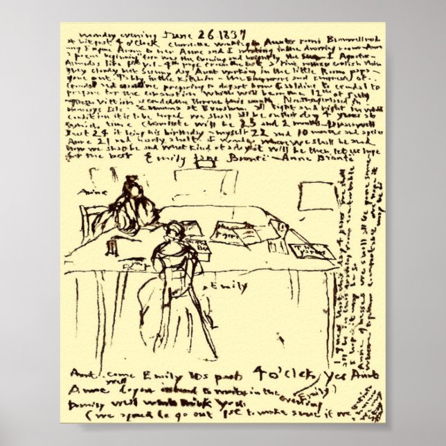 Póster Restauran el periódico de bronce ~ Emily & Anne (Frente)