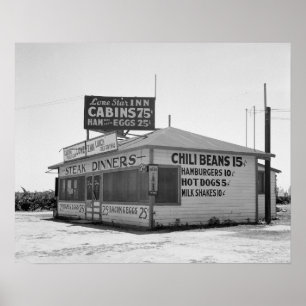 Póster Restaurante al lado de la carretera, 1939. Foto an