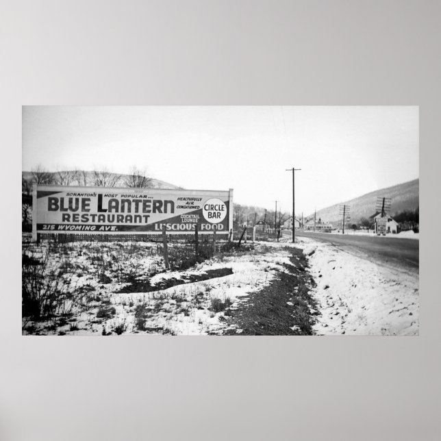 PÓSTER RESTAURANTE AZUL DE SCRANTON PENNSYLVANIA (Frente)