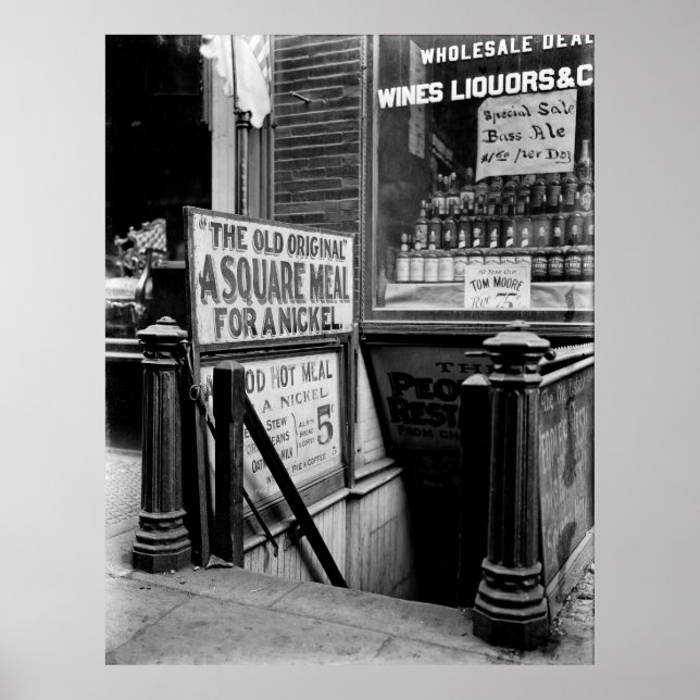 PÓSTER RESTAURANTE BOWERNT DE 5 CÉNTIMOS (Frente)