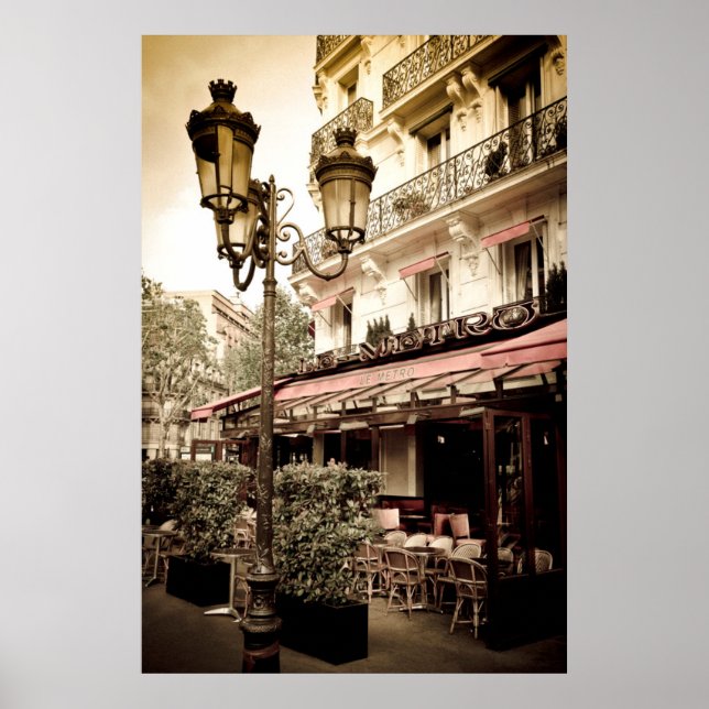 Póster Restaurante callejero, París, Francia (Frente)