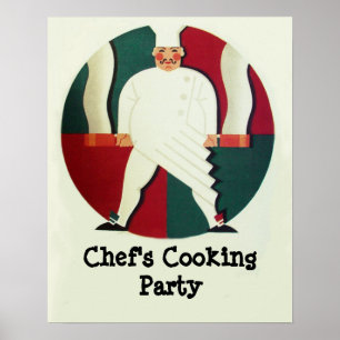 PÓSTER RESTAURANTE FIESTA DE COCINA CHEF