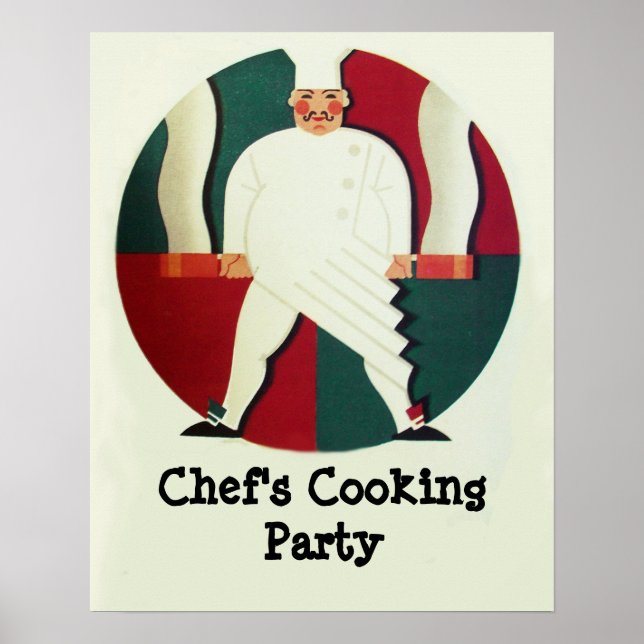 PÓSTER RESTAURANTE FIESTA DE COCINA CHEF (Frente)
