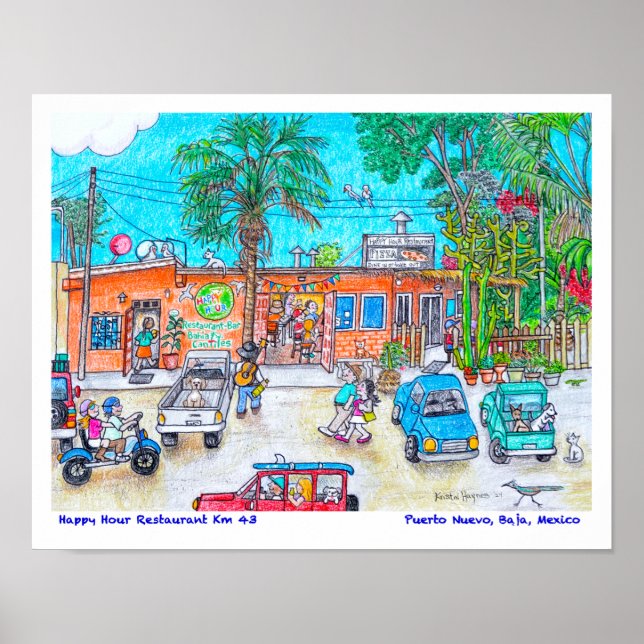 Póster Restaurante Happy Hour (Frente)