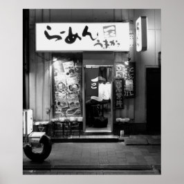 Póster Restaurante japonés de Ramen por la noche