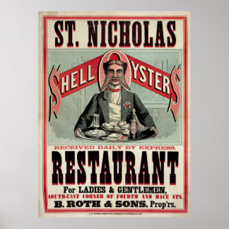 Póster Restaurante St. Nicholas, Cincinnati, anuncio vint