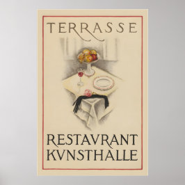 Póster Restaurante Terrasse Kunsthalle Comida&Bebida Vint