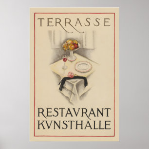 Póster Restaurante Terrasse Kunsthalle Comida&Bebida Vint