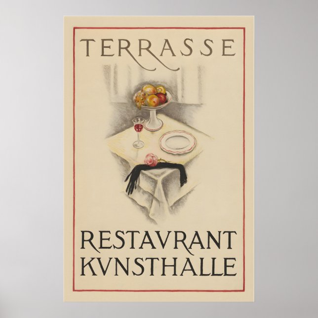 Póster Restaurante Terrasse Kunsthalle Comida&Bebida Vint (Frente)