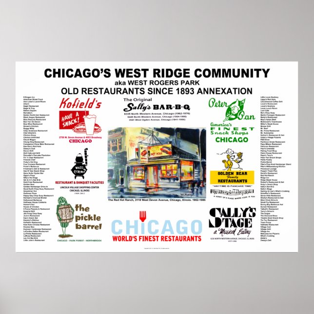 Póster Restaurantes West Ridge Chicago 40x27 SÓLO (Frente)