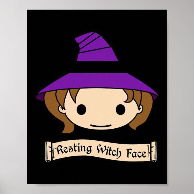 Póster Resting Witch Face Costume Halloween (Frente)