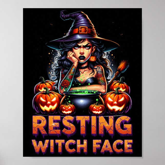 Póster Resting Witch Face Funny Sarcastic Halloween Rude  (Frente)