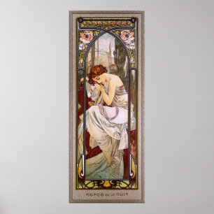 Póster Resto de la noche por Alphonse Mucha