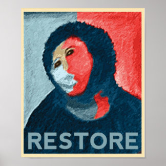 Póster RESTORE - Apoyar la restauración de las mujeres es