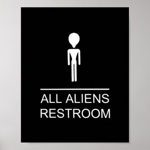PÓSTER RESTROOM ALL ALIENS