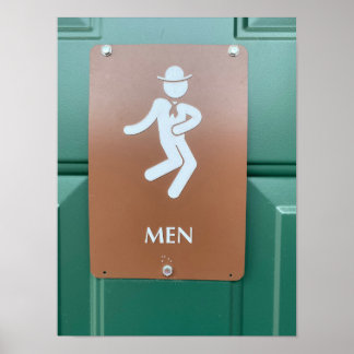 Póster Restroom Rótulo Cowboy