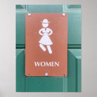 Póster Restroom Rótulo Cowgirl