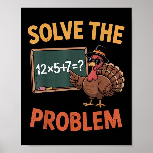 Póster Resuelve El Problema 67 Meme Pavo Profesora De Mat (Frente)