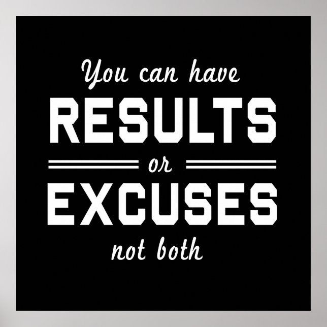 Póster Resultados o Excusas (Frente)