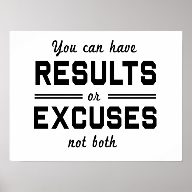 Póster Results or Excuses (Frente)