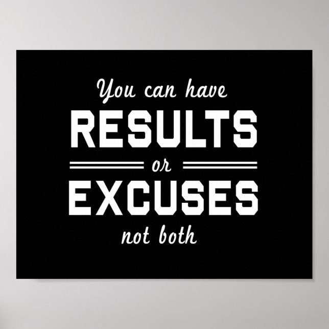 Póster Results or Excuses (Frente)