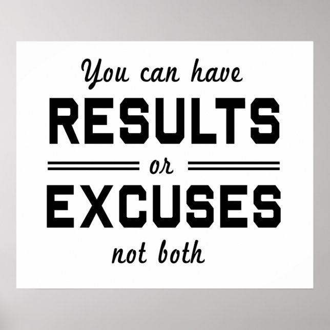 Póster Results or Excuses (Frente)