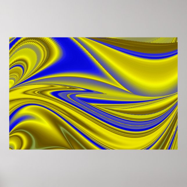 Póster Resumen 3D en verde azul dorado (Frente)