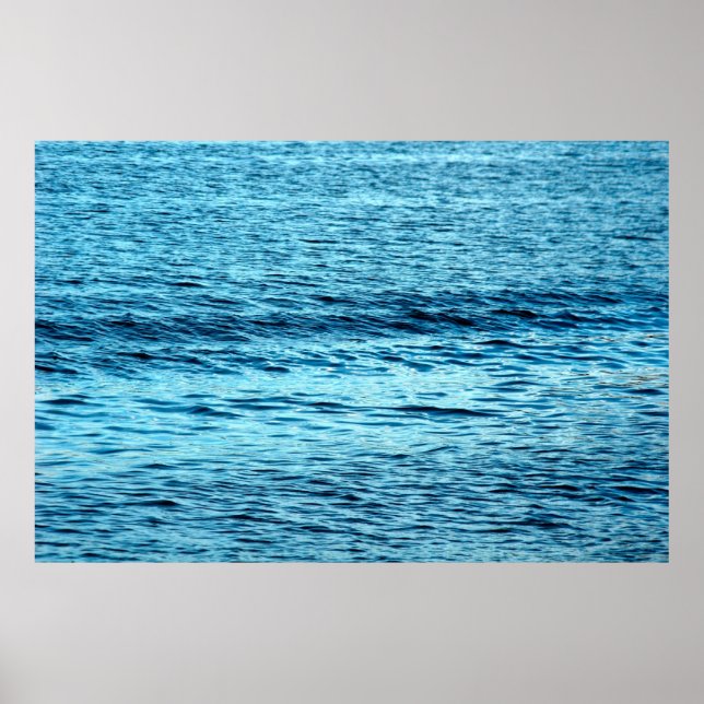 Póster Resumen abstracto de la ola de agua azul, acua, (Frente)
