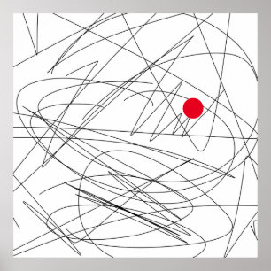 Póster Resumen Art Minimalismo Red Dot Focus Poster