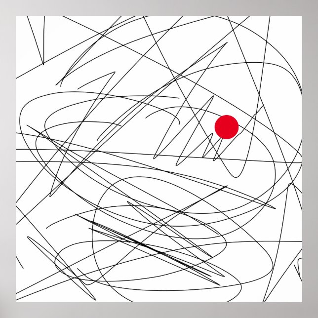 Póster Resumen Art Minimalismo Red Dot Focus Poster (Frente)