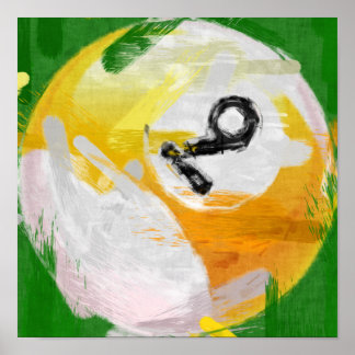 Póster Resumen Art Number 9 Billiards Ball