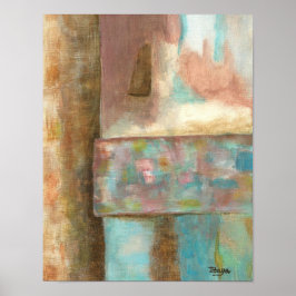 Póster Resumen Art Pastel Pintura Fantasy Castle Ventana