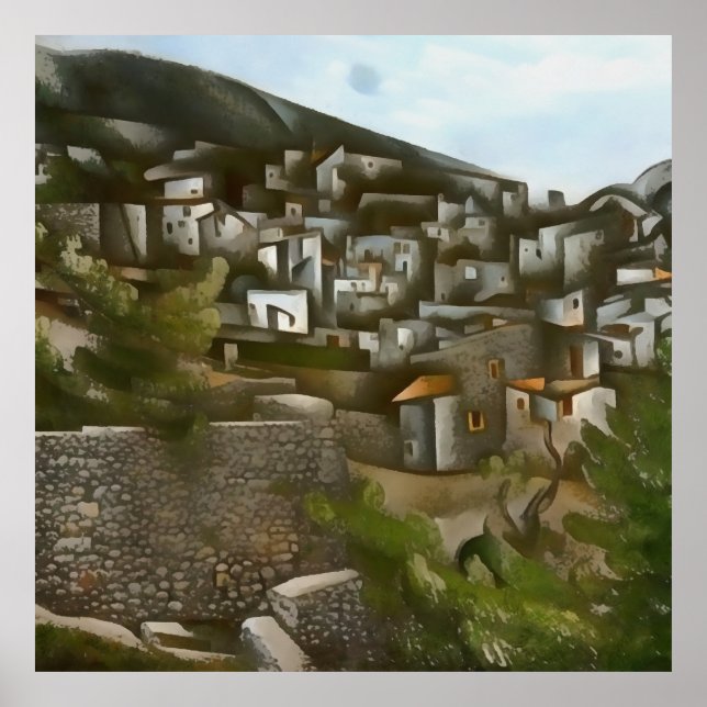 Póster Resumen artístico de las casas históricas griegas  (Frente)