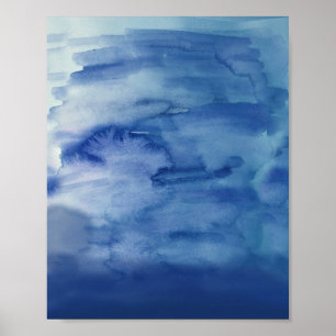 Póster Resumen azul expresionismo de pintura subterránea