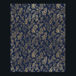 Póster Resumen azul y oro Resumen Art Deco deja patrón<br><div class="desc">Un adorable estilo deco de arte azul y dorado deja un patrón.</div>