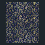 Póster Resumen azul y oro Resumen Art Deco deja patrón<br><div class="desc">Un adorable estilo deco de arte azul y dorado deja un patrón.</div>