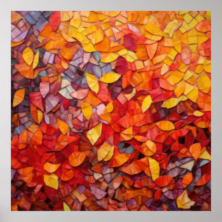 Póster Resumen Bella Artes del otoño del mosaico