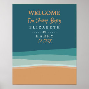 Póster Resumen Bienvenida a la Boda en Ocean Beach