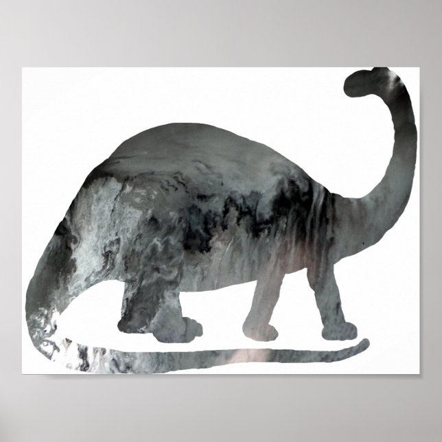Póster Resumen Brontosaurus Silhouette. (Frente)