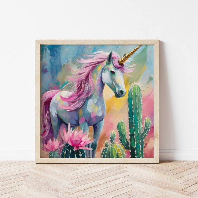 Póster Resumen caprichoso Unicornio y suculentos (Subido por el creador)