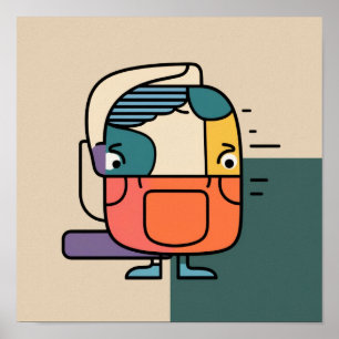 Póster Resumen Carácter de hombre geomátrico